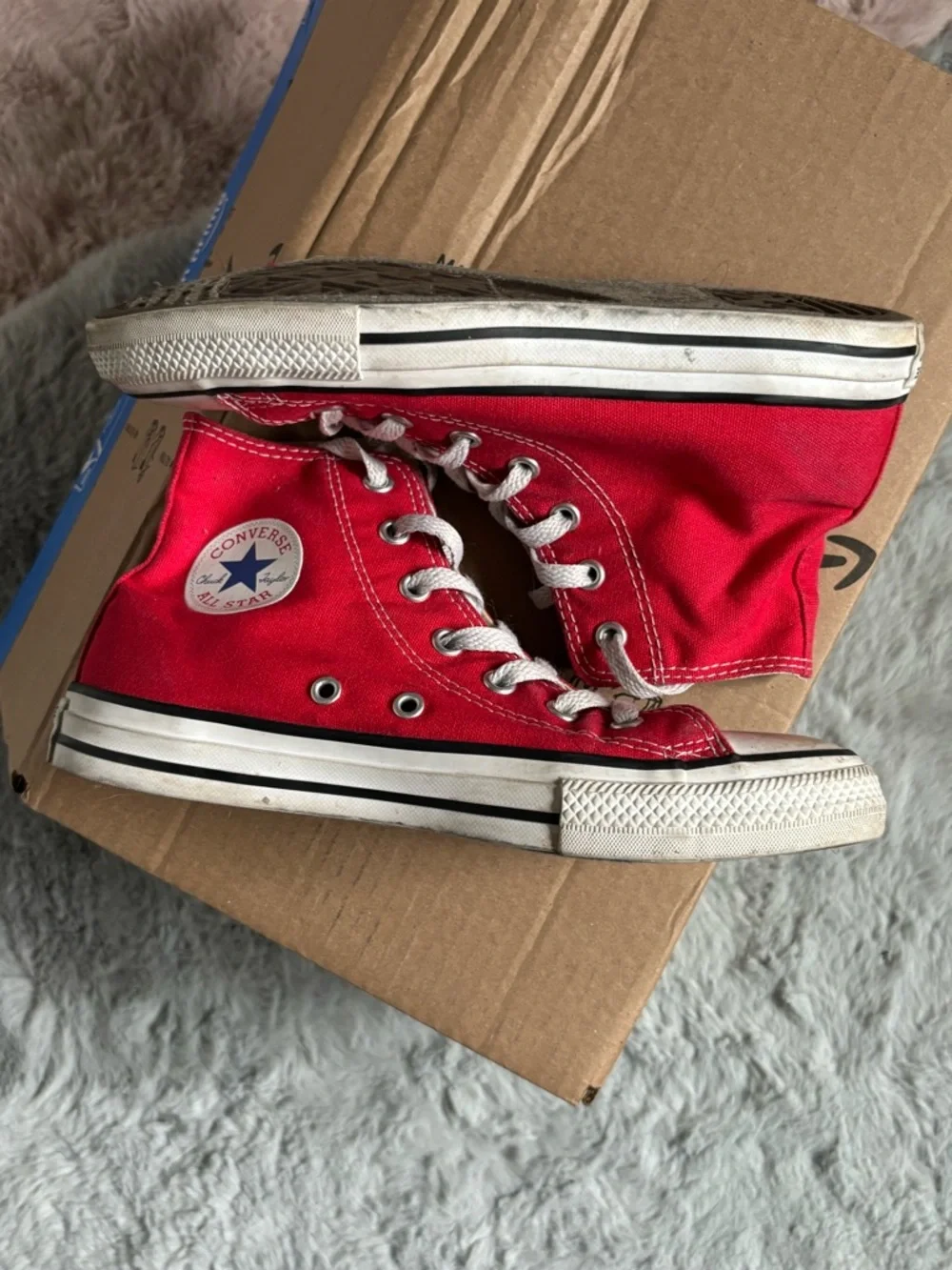 Converse all star red high top sneakers